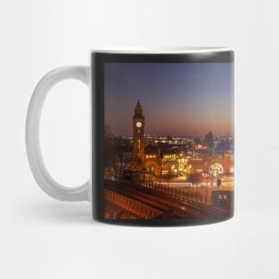 St. Pauli Landungsbrücken, Hamburg, dusk, afterglow Mug